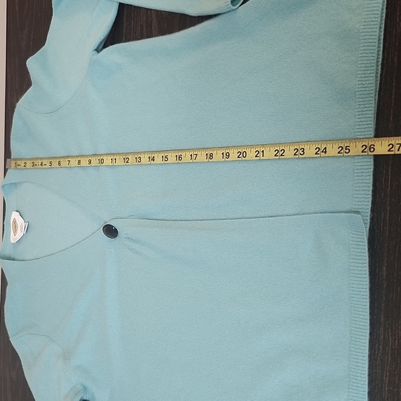 Talbots Women’s Sweater Twin Set Cashmere Cardigan Sz Large Aqua 2 Piece - Picture 7 of 10